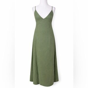 NWT Peppermayo Sage Open Back Linen Blend Maxi Dress XL